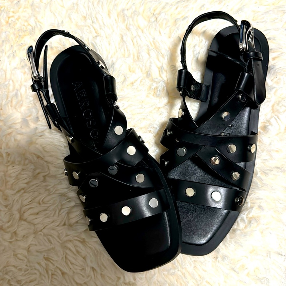 Aerosoles flat black sandal